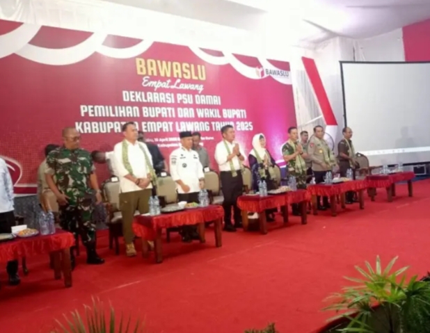 Dampingi gubernur sumatera selatan PJ Bupati empat Lawang hadiri deklarasi damai PSU empat Lawang